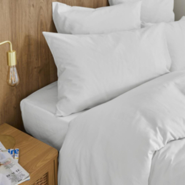 Housse de couette Hestia satin de coton uni blanc Housse de couette Hestia satin de coton uni blanc