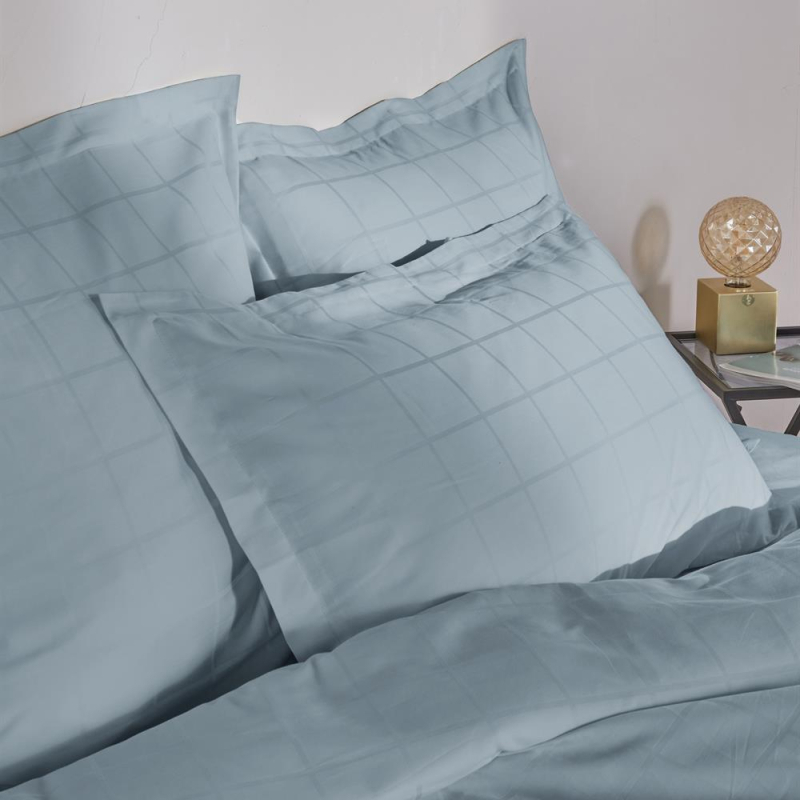 taies d'oreiller satin callista ice blue 50x75 cm