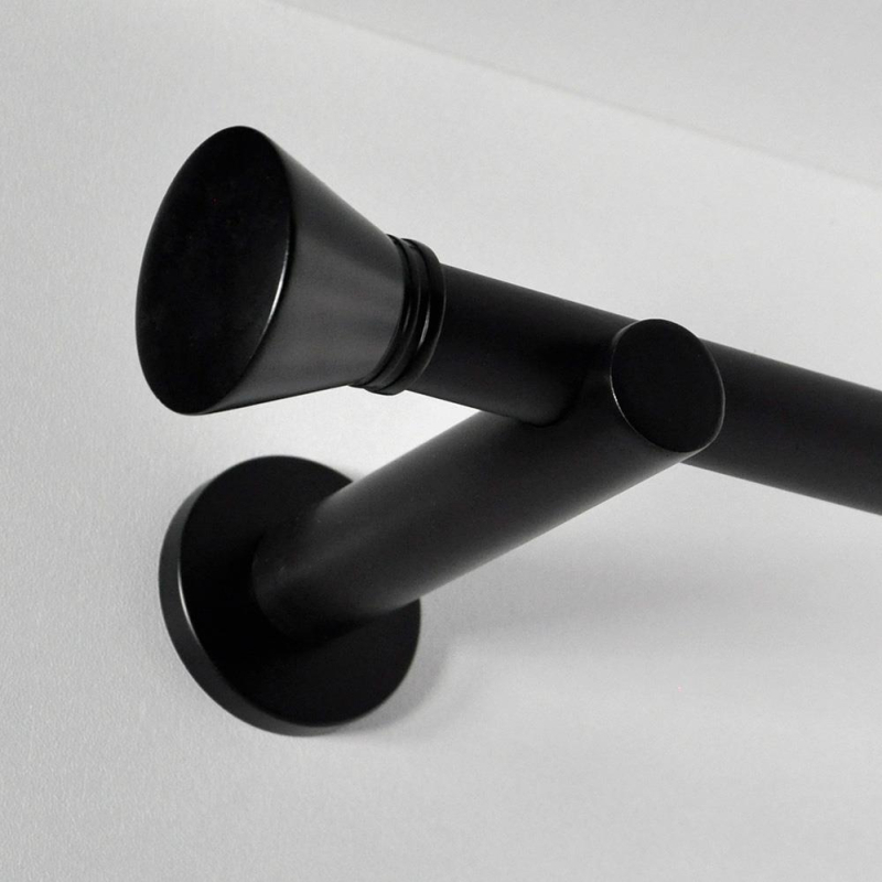 Tringle tube embout rond noir Jaen Tringle tube embout rond noir Jaen