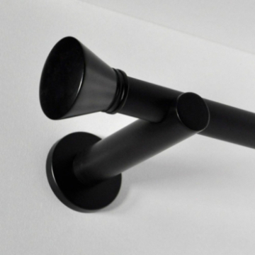 Tringle tube embout rond noir Jaen Tringle tube embout rond noir Jaen