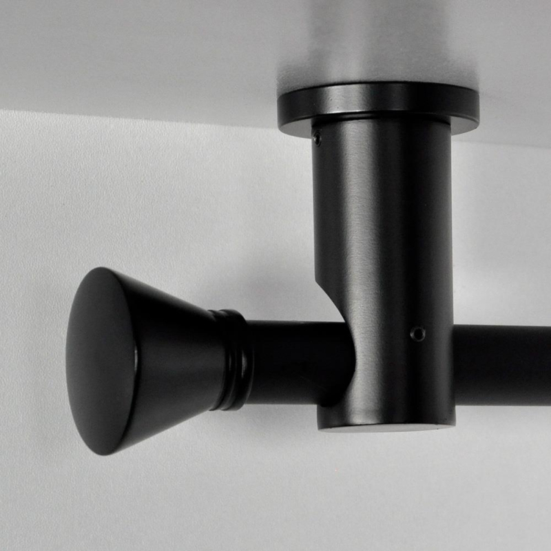 Tringle tube embout rond noir Jaen support plafond Tringle tube embout rond noir Jaen support plafond