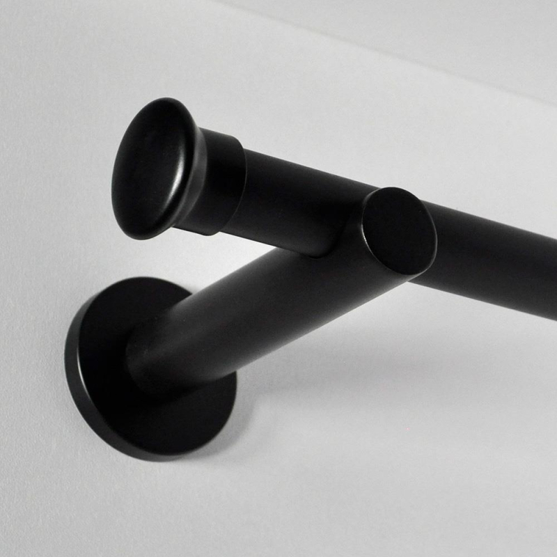 Tringle tube embout rond Noir Bouchon Tringle tube embout rond Noir Bouchon