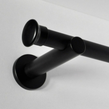 Tringle tube embout rond Noir Bouchon Tringle tube embout rond Noir Bouchon