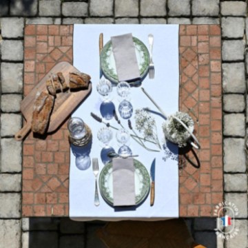 Chemin de table en lin VENTOUX 50x150 cm décoration