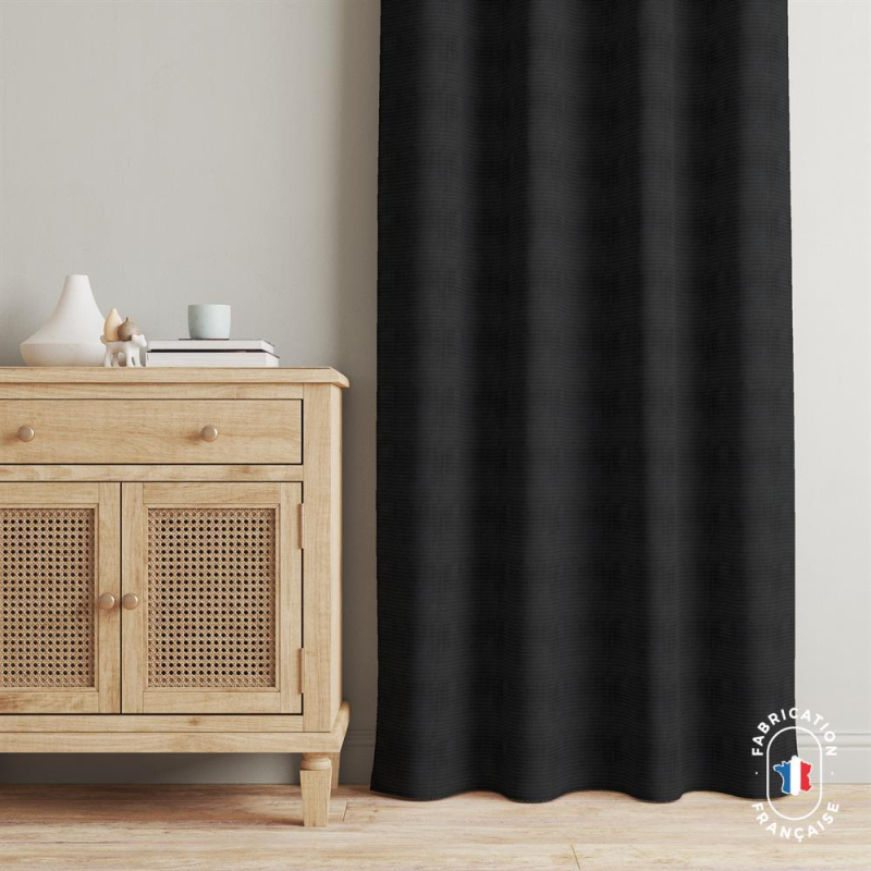 Rideau heureux velours texturé noir Rideau heureux velours texturé noir