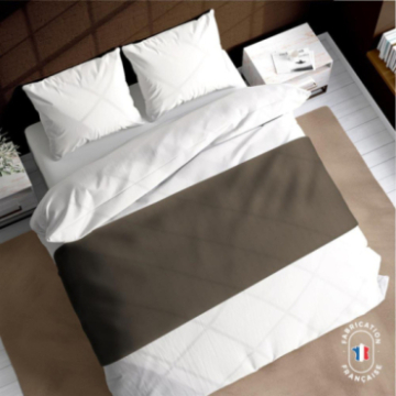 Chemin de lit Calvin coloris Noix zoom Chemin de lit Calvin coloris Noix zoom