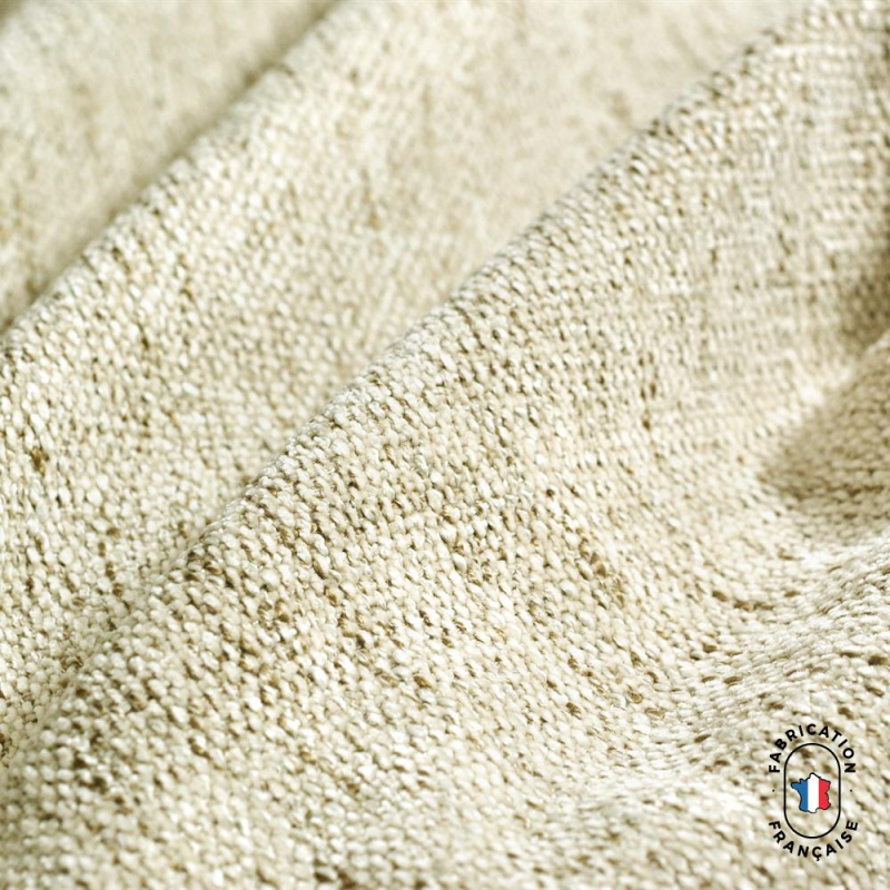 Tissu velours chenillé coloris blanc Tissu velours chenillé coloris blanc
