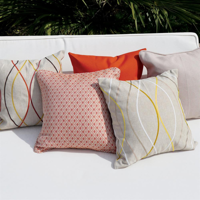 Coussin CARIOCA à lignes géométriques coloris Sable