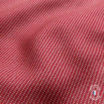 Zoom matière tissu PRAIA en jacquard faux uni coloris Hibiscus Zoom matière tissu PRAIA en jacquard faux uni coloris Hibiscus