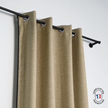 Rideau à oeillets occultant en tissu HAMOR effet lin Col. Sable