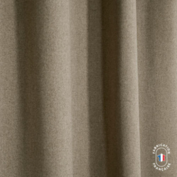 Rideau à oeillets tamisant en tissu DOLLY effet laine Col. Taupe