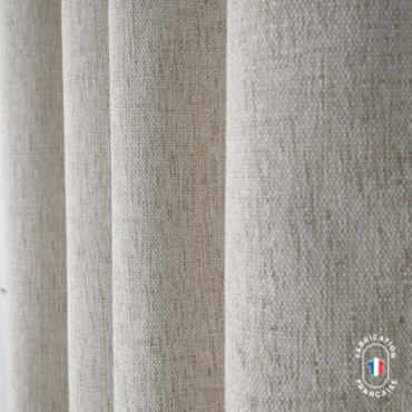 Rideau à oeillets tamisant en tissu HORACE effet lin Col. Ecru
