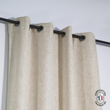 Rideau à oeillets tamisant en tissu HORACE effet lin Col. Ecru