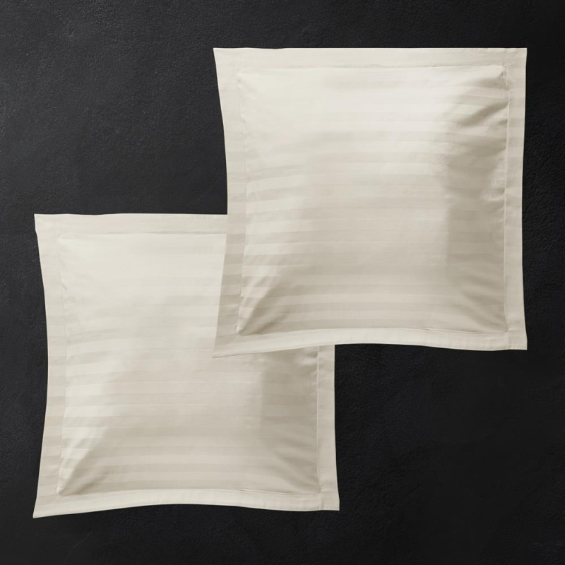Taies d'oreiller daphné ivory 65x65 cm satin de coton Taies d'oreiller daphné ivory 65x65 cm satin de coton