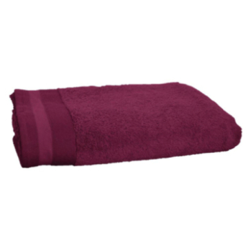 Drap de bain 70x140 cm couleur aubergine PENELOPE packshot Drap de bain 70x140 cm couleur aubergine PENELOPE packshot