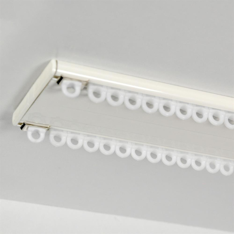 Tringle 2 rails blanc fixation plafond