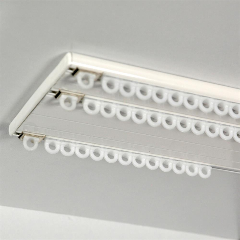 Tringle 3 rails blanc fixation plafond