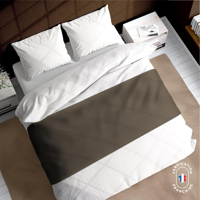 Chemin de lit Calvin coloris Noix zoom