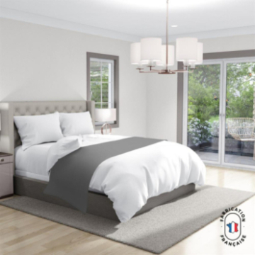 Chemin de lit Calvin coloris Galet