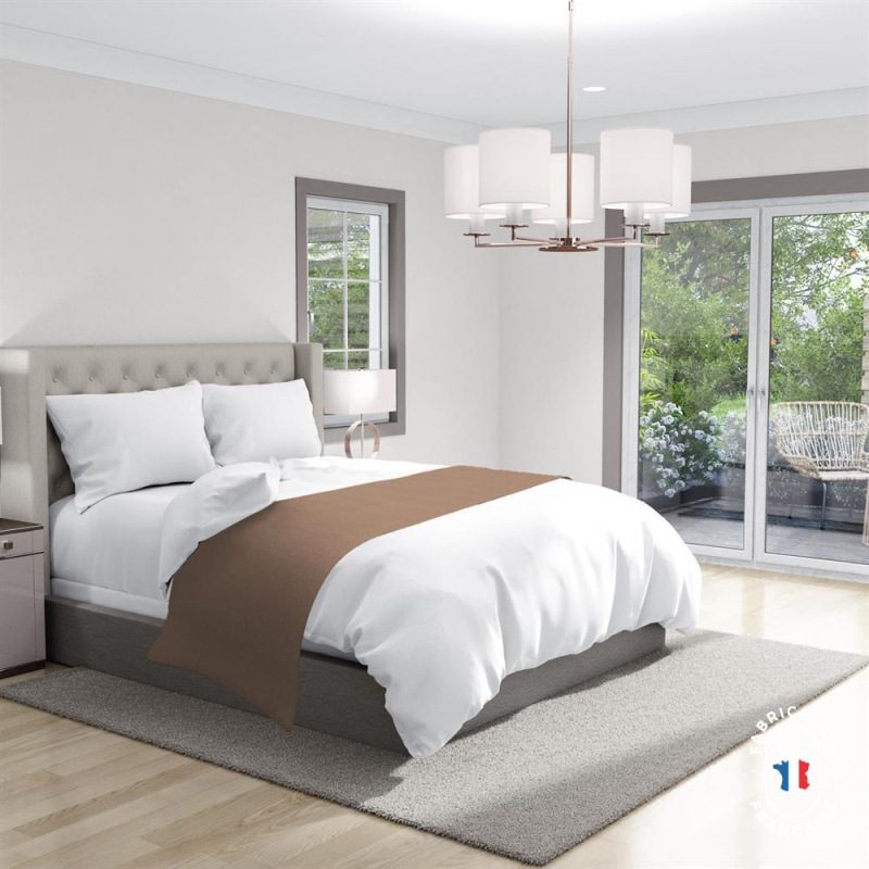 Chemin de lit Dolly coloris Taupe