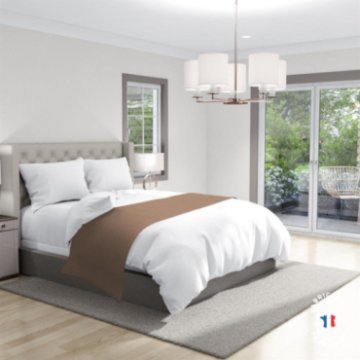 Chemin de lit Dolly coloris Taupe