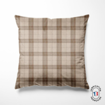 Coussin effet laine à carreaux