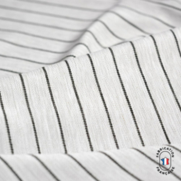 Coussin à rayures effet lin