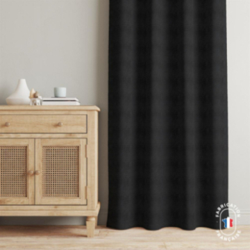 Rideau heureux velours texturé noir