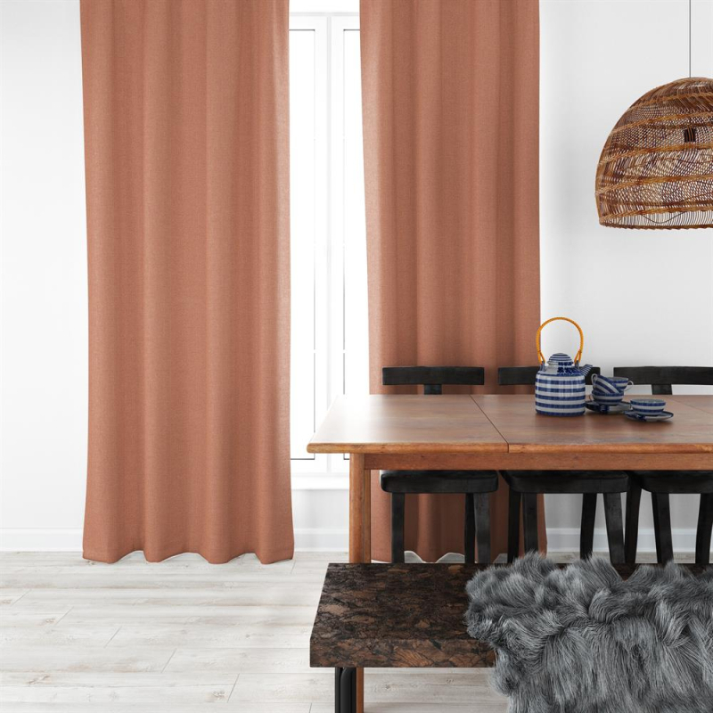 Rideau COCO effet lin chiné coloris Terra