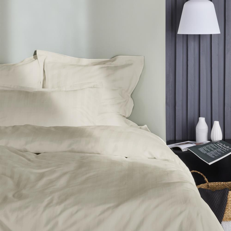 Taies d'oreiller daphné ivory 65x65 cm satin de coton