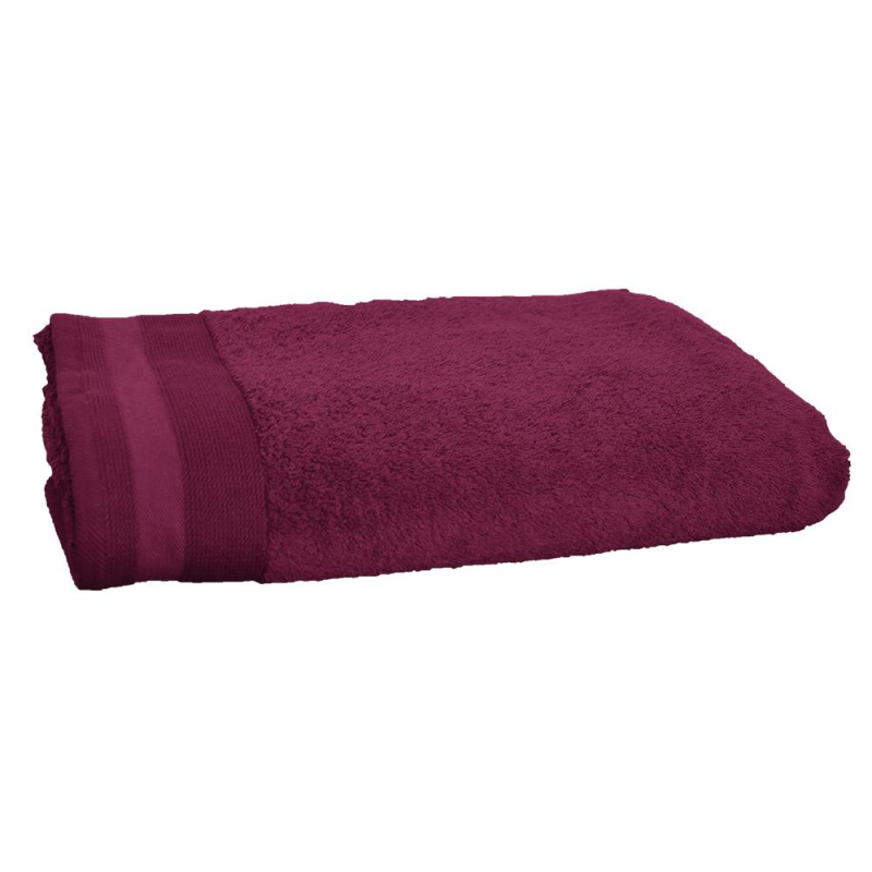 Drap de bain 70x140 cm couleur aubergine PENELOPE packshot
