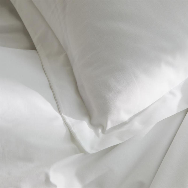 Drap plat en percale blanche Sélène 180x310