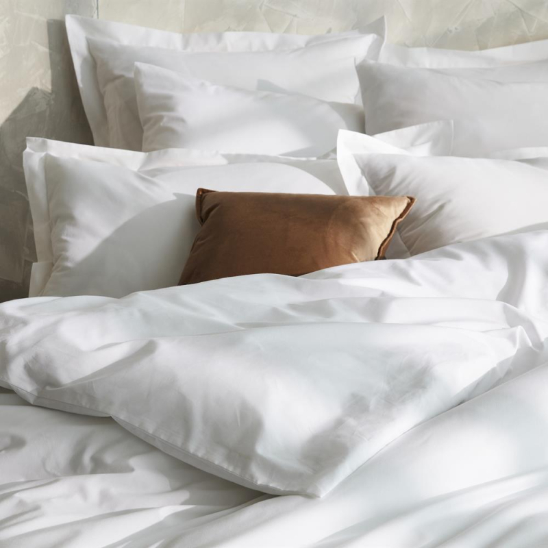 Parure percale blanche 200x200 Sélène