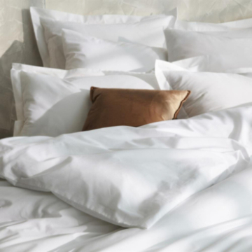 Parure percale blanche 200x200 Sélène