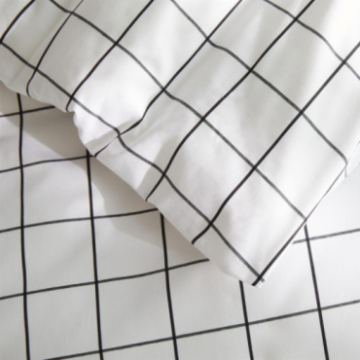 Housse de couette à carreaux noir et blanc Atlas 140x200 cm zoom