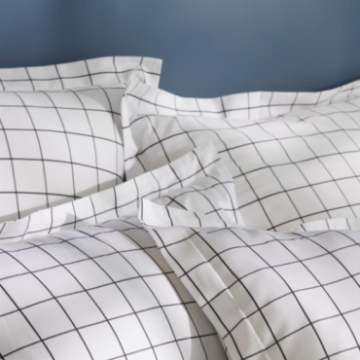 2 taies d'oreiller à carreaux noir et blanc Atlas 50x75 cm zoom