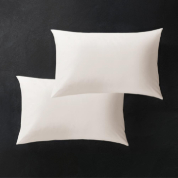 2 taies d'oreiller Hestia en satin de coton uni sable 50x75 cm