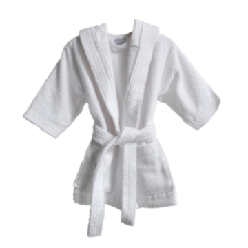 Peignoir blanc pour enfant à capuche 4-6 ans packshot