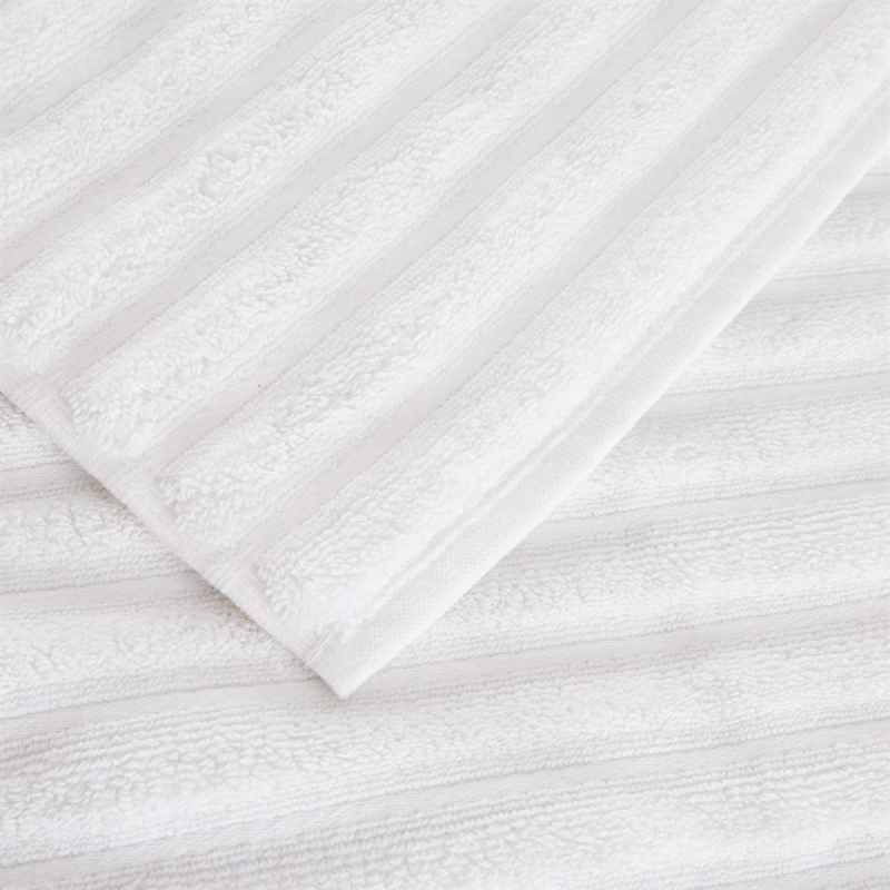 Tapis de bain blanc à vagues Olympe - 850 g - 50x75 cm