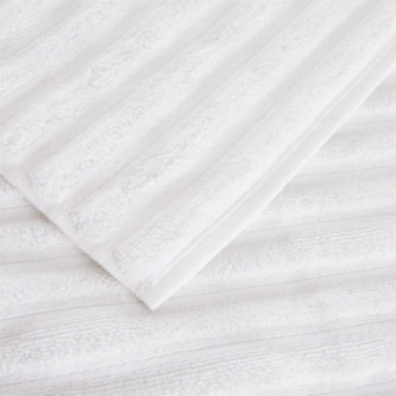 Tapis de bain blanc à vagues Olympe - 850 g - 50x75 cm