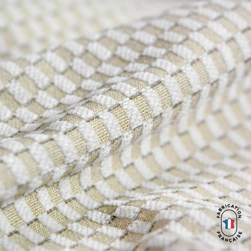 Coussin en velours chenillé à carreaux