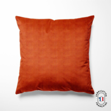 Coussin en velours côtelé