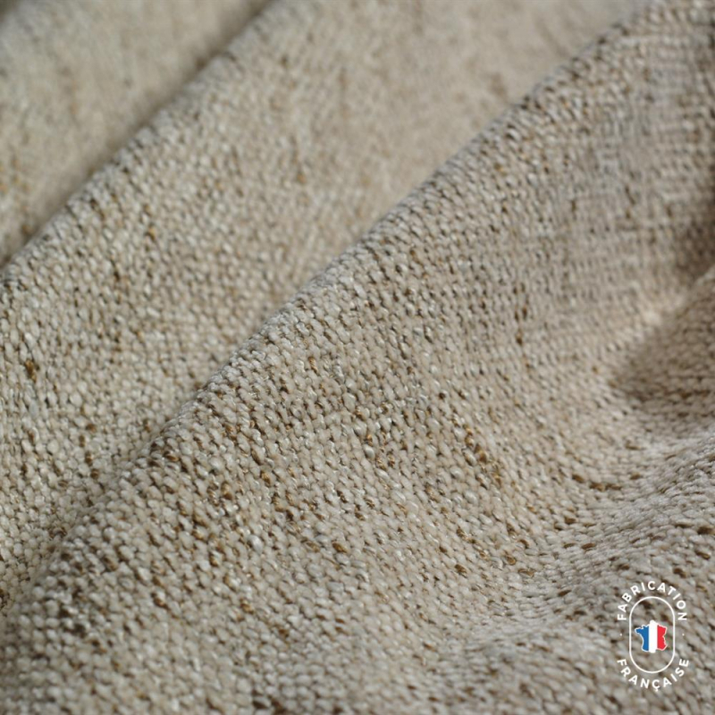 Rideau en velours chenilllé coloris sable