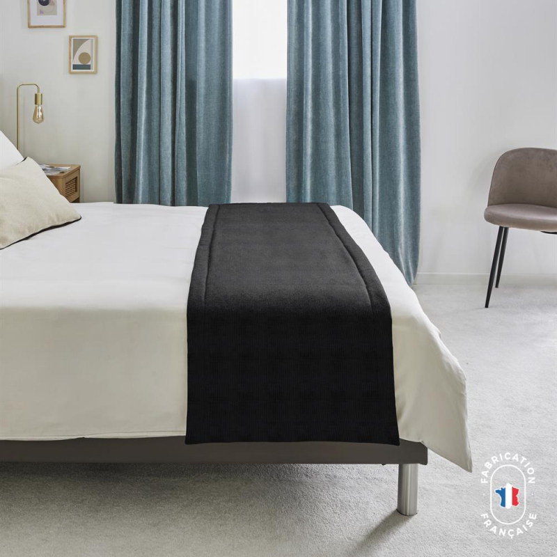 Chemin de lit en velours texturé