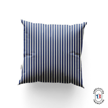 Coussin MARINA à fines rayures coloris Outremer
