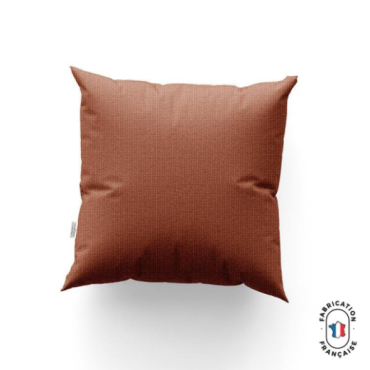Coussin COCO effet lin chiné coloris Terra