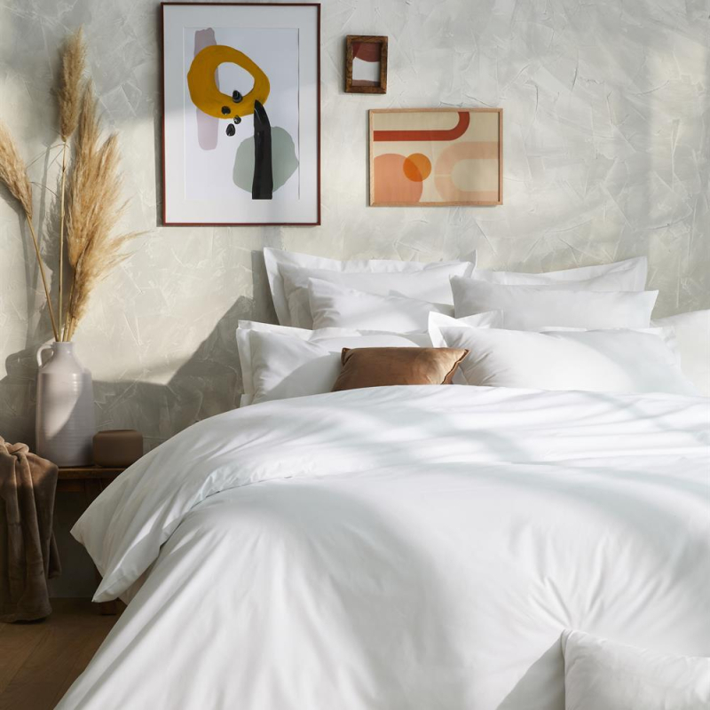 Parure percale blanche Sélène