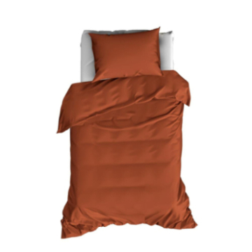 Housse de couette Hestia en satin de coton uni caramel