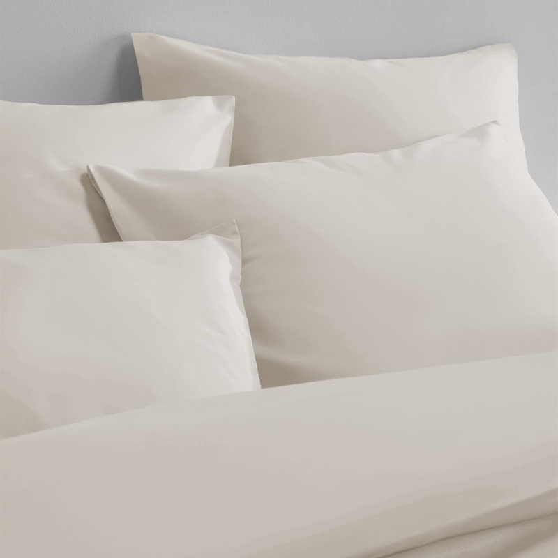 Zoom housse de couette Hestia en satin de coton uni sable