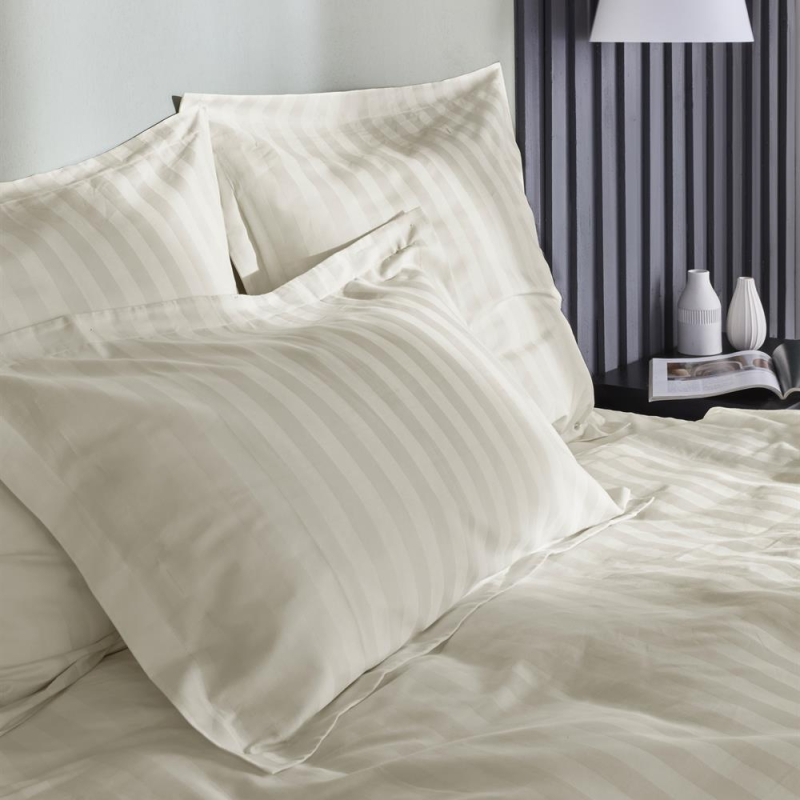 Taies d'oreiller daphné ivory 65x65 cm satin de coton